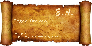 Erger Andrea névjegykártya